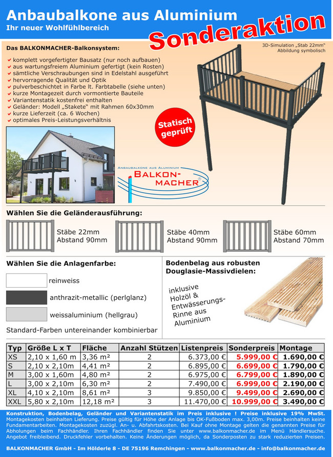 Die Balkonmacher: ANGEBOT DES MONATS